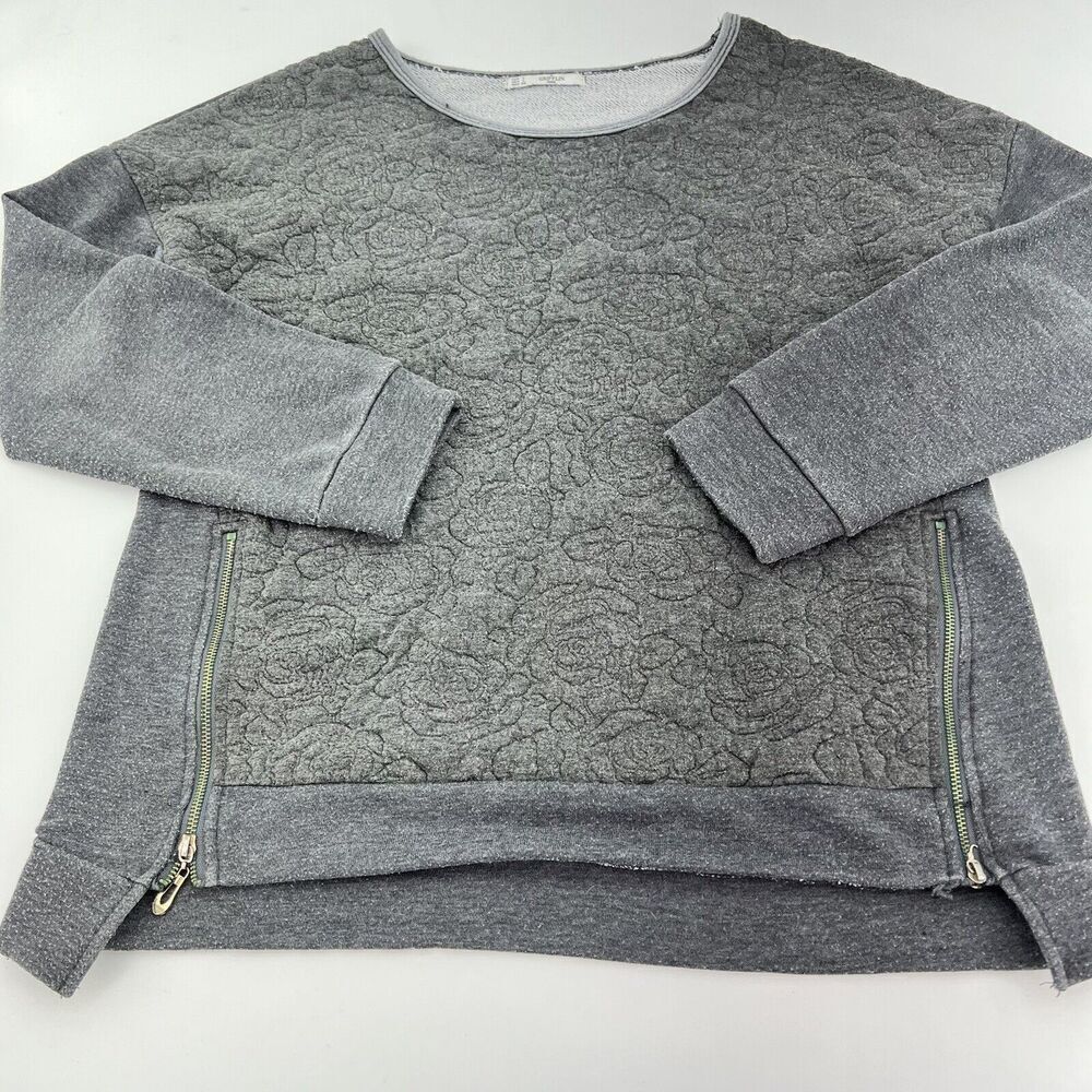 Grifflin Paris Gray Rose Sweater Size Large